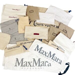19pc Designer Dust Bag Lot Gucci Louis Vuitton Max Mara Valentino Zimmermann